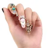Exquisit Bowknot Nail Ring For Women Lady Rhinestone Ring Fingernail Protective Fashion Jewelry Charm Crown Flower Crystal Finger Nail Rings