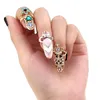 Exquis Bowknot Nail Ring Pour Femmes Lady Strass Anneau Ongle De Protection Mode Bijoux Charme Couronne Fleur Cristal Doigt Ongles Anneaux