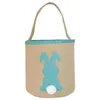 Easter Bunny Jute Basket Sequin Rabbit Basket For Easter Egg Hunt Kids Egg Organizer Round Bottom Toy Storage Bag