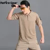 Mens Refire Gear Military Tactical Polo Shirt Fashion Trend Summer Camouflage Polos Designer Men Breathable Quick Drying Arm Pocket Shirts