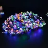 LED Glöd Crown Hair Band Light Party Rave Floral Hair Garland Lysous Wreath Bröllop Dekorativa Flowerst2C5176