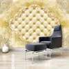 Dropship Custom Po Mural Wallpaper europeisk stil Blomma Mönster Border 3D Soft Package vardagsrum TV Bakgrund Väggdekor PA6315871