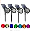 Słoneczne światła na zewnątrz 2-w-1 kolorowe regulowane 7 LED wodoodporne drzewo ochronne Spotlights Lawn Step Walkway Garden (4 Pack)