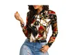 Hot Sale Mode Kvinnor Mode Långärmad Kontor Lady Chiffon Blouse Shirt Print Tops Gratis frakt