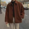 Xiu Luo 2019 Autumn Winter Korean Youth Version Loose Casual Trend Retro Wild Caramel Color Lapel Single-breasted Woolen Coat