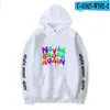 Ne s'est jamais cassé à nouveau à capuche hommes/femmes sweatHarajuku Youngboy coton sweats oversize imprimé Streetwear blanc grande taille1