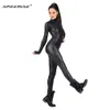 Volwassen Zwarte Lange Mouw Glanzende Metalen Unitard Dames Lycra Spandex Plus Size Full Bodysuit Dance Ballet Gymnastics Catsuit