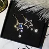 Einfaches neues Design Stern Strass Kristall Silber Ohrstecker Piercing Pentagramm Ohrringe für Frauen Hochzeit Geschenk Kostenloser Versand