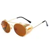 Nouvelle lunettes de soleil de style steampunk vintage de luxe vintage de style steampunk de qualité design de la marque latérale de qualité Oculos de Sol8252217