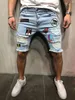 2018 jeans shorts män coola street kläder mens jeans stretchy rippade mager cyklist förstörda tejpade denimshorts