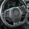 Decoração de volante de fibra de carbono 4 peças para Chevrolet Camaro 17+ acessórios interiores automotivos