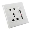 Högkvalitativ mode Dual USB Electric Wall Charger Dock Station Socket Strömuttag Panelplatta USB-väggladdare med Slå på / av