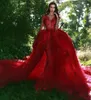 Bubai Wine Red Mermaid Wedding Dress with Detachable Train 2020 Saudi Arabic Lace Wedding Gowns Button Appliques Bridal Dresses