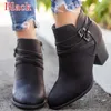 Ankle Boots Women Shoes 2019 Casual Zipper Pointed Toe Booties Buckle Strap Short Boots Women Autumn Chaussures Femme