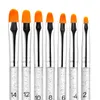 7pcs Professional Manicure Tools Gel UV escova Pen Art acrílico transparente prego Pintura Desenho jogo de escova Fabricante