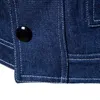 معطف جينز الرجال السترة مقنع تصميم عارضة الدينيم سترة الرجال سترة واقية الشارع الشهير أسود أزرق