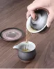 Ceramic Tea Bowl Saucer Lid Set Gaiwan Tureen 180ml Handmade Teaware Container Drinkware Pu'er Tea Tureen Master Cup Home Decor