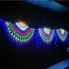 3M 412LED 3 stücke Pfau Vorhang Eiszapfen String Licht Weihnachten Mesh Net Fee Girlande Licht Hochzeit Party Hintergrund licht