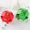 Christmas Candy Box Xmas Baking Candy Cookies Storage Bag Green Blue Polygon Merry Christmas Candy Gifts Box