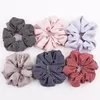 117 stilar kvinnor flicka hår scrunchy ring elastiska hårband ren färg leopard plaid stor tarm sport dans scrunchie hårband c6177