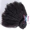 Hot Brazilian Afro Kinky Curly Real Virgin Human Hair Clip Ins Extensions 4B 4C Natural Color Clip In Hair 100g 120g 160g