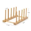 Bamboo dish rack wooden kitchen organization holder tableware shelf storage shelves display Cabinet Organizer Multifunctional