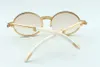 2020 Nuovi occhiali da sole per gambe di bufali bianche naturali 7550178-b Occhiali da sole avvolti a diamante integrale Dimensione 55-22-140230R