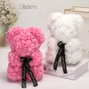 25 cm ours artificiel de roses décorations de fête d'anniversaire rose ours en peluche petite amie cadeaux d'anniversaire bébé douche faveurs fille Teddy3702637