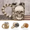 1st 3D Axe Epacket Handle Viking Warrior 450 ml Skull Mug Gotic Tankard Halloween Decoration Skeleton Cup Beer Stein Man Gift C19254R