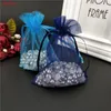 100pcs Organza 선물 가방 보석 저장 파우치 Goodie 포장 Drawstring 가방 크리스마스 웨딩 파티 장식 7ZSH312