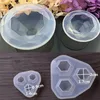 Moules en Silicone liquide en résine Uv, fleurs séchées transparentes en diamant, pour la fabrication de bijoux, outils de pendentif artisanaux, 4 pièces