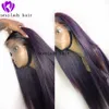 ombre purple synthetic lace front wig silk straight dark root heat resistant synthetic lace front wig for black women glueless wigs