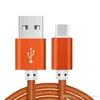 USB-kabel 2.1a High-end aluminiumlegering läderversion av datalinjen Fast Charge Android-smarttelefon med detaljhandelsförpackning