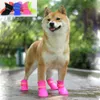 Cust Pet Dog Shoes Silikon Non Slip Rainshoes Vattentät Pet Shoes 4PCS / Set Hundens stövlar 8 Candy Colors Pet Rain Shoes