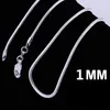 Cuivre Plaqué 925 Argent Sterling Serpent Os Chaîne Collier Wide1mm Homard Fermoir Bijoux 16 18 20 22 24 26 28 30 Pouces