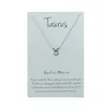 12 Constellation Zodiac Halsband Horoskop Sign Zircon Smycken Stjärna Galaxy Libra Astrologi Kvinnor Halsband Present Tillbehör