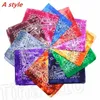 Sıcak 7 stilleri Tie Bandana'nın çift renk kare gradyan fular renkli Baş Scarf 55 * 55cm Parti Favor T2I51130-1 basılı, kalça-hop boya