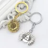 Solrosformad Keychain Sunflower Dubbelbokstäver kan öppna Keychain Gift