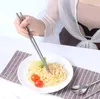 304 roestvrijstalen anti-slip anti-hot vierkante eetstokjes geïsoleerde duurzame metalen eetstokjes