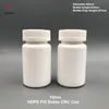 50 + 2 stks 100 ml 100cc 100G HDPE Solid White Lege Plastic Containers Plastic Geneeskunde Pil Flessen met Kind Proof CRC Caps