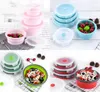 portable folding lunch box round silicone lunch box microwave bento box