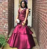 African Plus Size Prom Dresses V-hals Lovertjes Applicaties Mermaid Avondjurken Sparkly Satin Tiered Black Girls Partyjurken Vestidos