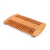 Wooden Beard Comb 2 Packs Set Natural Peach Wood Moustache Grooming Comb With Leather Case Antistatic Double Sided Pocket Comb Fo7403297