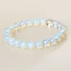 1 pcs 8mm round crystal moonstone 천연 돌 스트레칭 여성용 패션 로마 스타일 팔찌