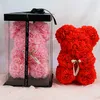 25cm 17 couleurs Creative Teddy Bear Fleurs PE Rose Flower Party Décoration de mariage Romantic Valentines Day Cadeaux Red Pink4464104