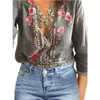 Women's Blouses & Shirts Women Boho V-Neck Lace Floral Long Sleeve Loose Summer Tops Casual Ladies Embroidery Flower Plus Size 2XL Blusas1