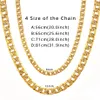 Hiphop smycken lång chunky kubansk länkkedja gyllene halsband med tjock guld färg rostfritt stål nackkedjor för män smycken188f