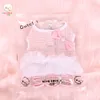 Ullplädet Small Pet Cat Dog Vest and Leash Chihuahua Princess Party Tutu Dress kjolkläder valp krage leder y200330