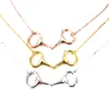 2019 New fashion high polished snaffle bit Equitation jewelry for women Delicate 925 sterling silver horse lover silver necklace246D