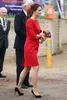 Kate Middleton Luxury Women Princess Dress Red 3/4 Sleeve Party Celebrity Dresses 1282